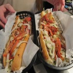 Two 12 inch subs in trays