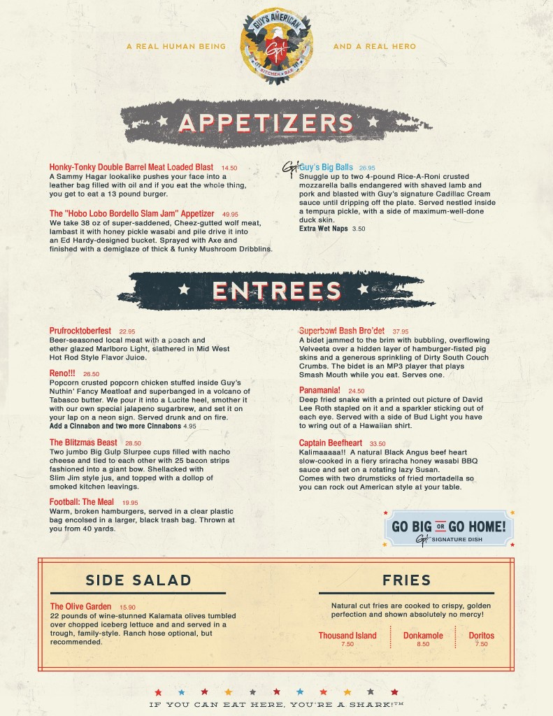 Hilarious Fake Guy Fieri Menu